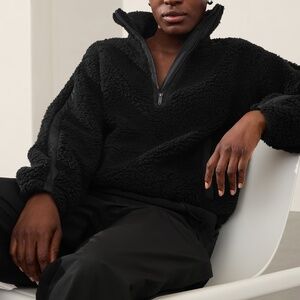 New Athleta Cloud Fleece Sweatshirt Black Large NWT $119